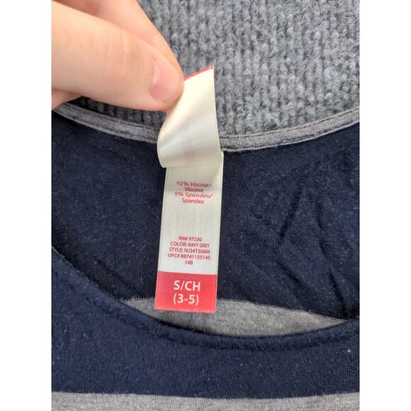 NOBO No Boundaries Short Sleeve Dress Size Small 3-5 Blue Gray Striped - Picture 11 of 11